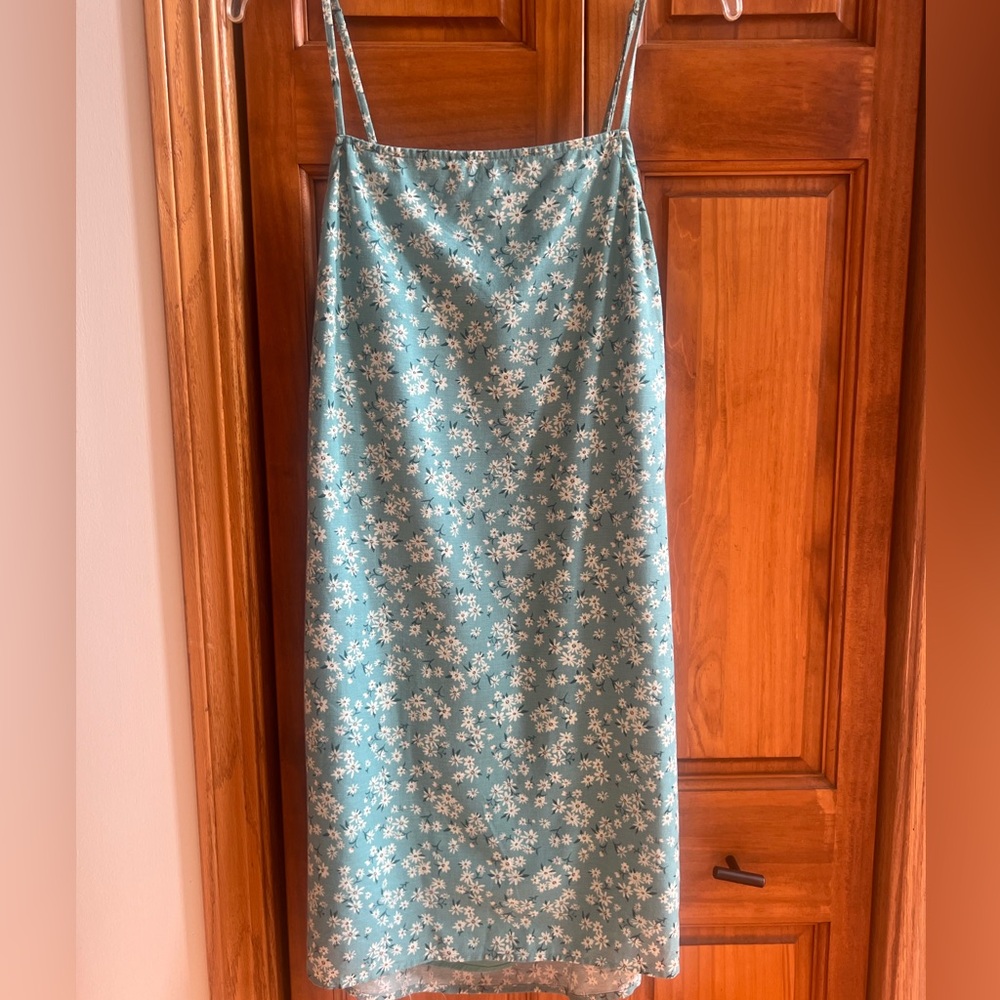 American Eagle Outfitters Teal Floral Dress